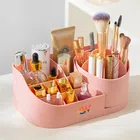 ABS Plastic 360° Rotating Makeup Organizer (Pink)