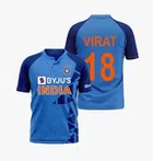 Half Sleeves Indian Cricket Team Jersey (Blue, M)