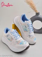 Solid Synthetic Sneakers for Women 