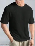 Cotton Blend T-shirt for Men, Black 