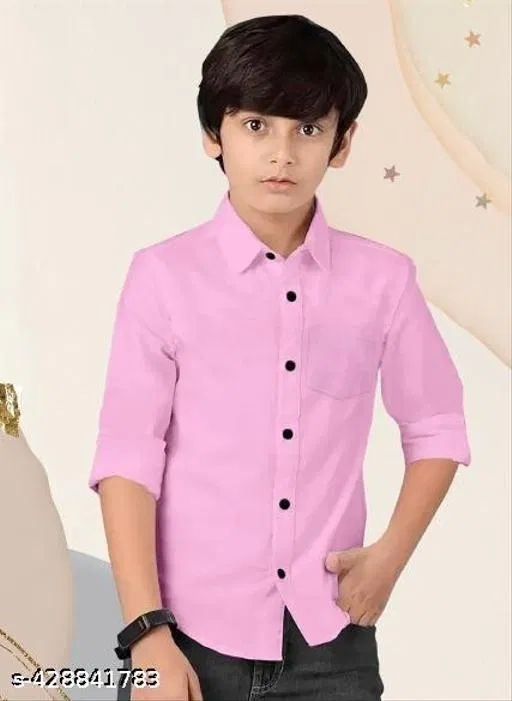 Solid Cotton Kurta Set for Boys (Pink, 2-3 Years)