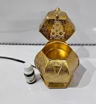 Metal Decorative Electric Moroccan-Style Oil Burner with Oil 