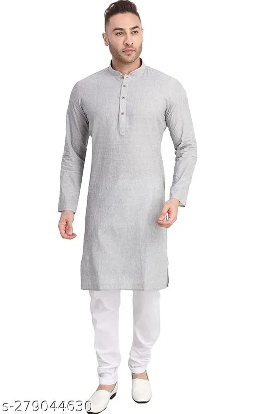 Kurta for Men (Grey, L)