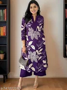 Digital Floral Printed Kurti Pant Set for Women 