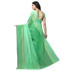 सिद्धिदाता टेक्सटाइल विमेंस कॉटन ब्लेंड स्ट्राइप साड़ी विद अन-स्टीट्च्ड ब्लाउज पीस 