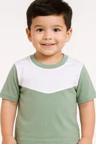 Solid Cotton Blend Top & Bottom Set for Boys 
