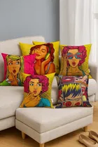 Crosmo Trendy Printed Pack of 5 Cushion cover 40x40cm