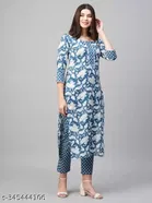 Viscose Rayon Printed Kurta with Pant for Women 