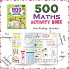 Little Explorers WORLD Fun Activity Edition with Stickers + 500 Math Activity Book Age 5+ – Set of 2 Engaging and Educational Books for Young Learners
