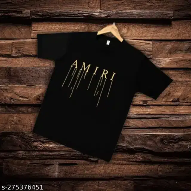Half Sleeves T-Shirt for Men (Black, M)