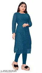 Net Kurti for Women,  Blue  