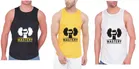 Cotton Blend Printed Gym Vest for Men (Multicolor, XL) (Pack of 3)