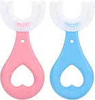 Silicone U Shaped Baby Tooth Brush with 360 Degree Soft Bristles (Multicolor, Pack of 2)
