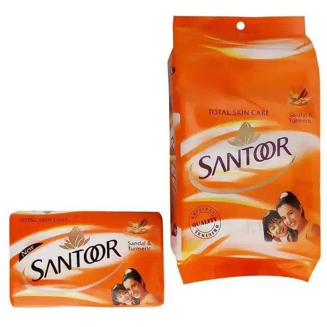 संतूर सैंडल एंड टर्मेरिक साबुन 100 g (पैक ऑफ़ 4)
