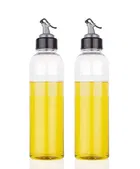 Plastic Oil Dispenser Bottle, Transparent, 500 ml, Pack of 2