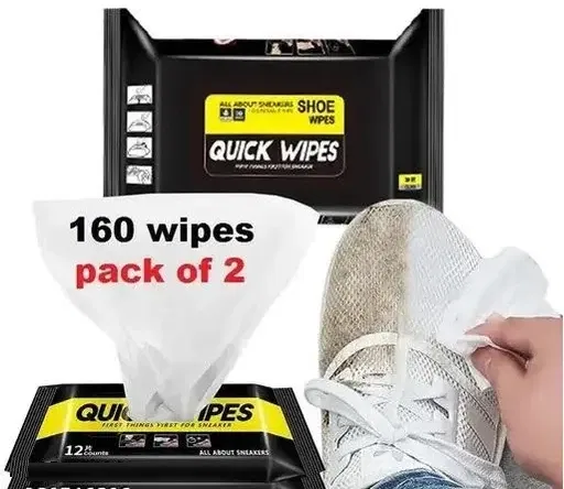 Shoe Cleaner 80 Pulls Wipes (Pack of 2)