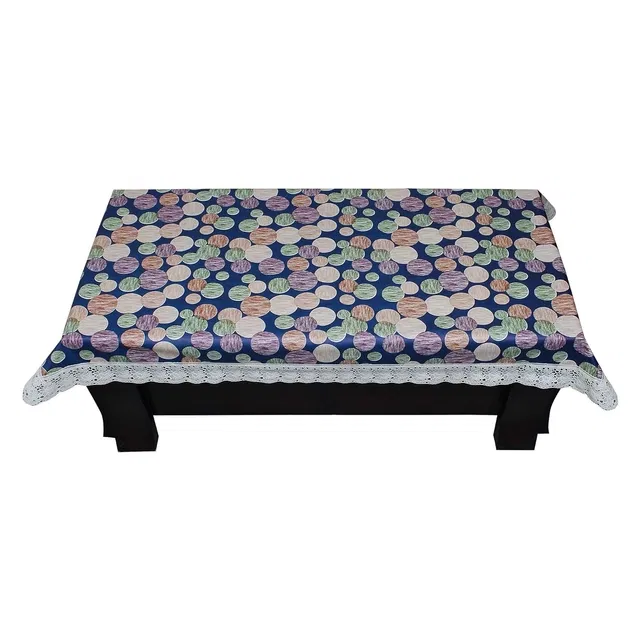 PVC Printed 4 Seaters Table Cover (Multicolor, 40x60 inches)