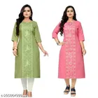 Cotton Blend Embroidered Kurti for Women 