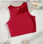 Hosiery Cotton Solid Top for Girls, Red 