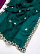 Sana Silk Self Design Saree for Women, Green 