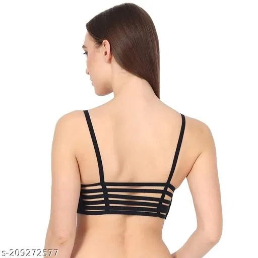 Net Solid Bras for Women, Assorted, Pack of 3 (28B)