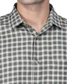 Cotton Blend Full Sleeves Chequered Shirt for Men 