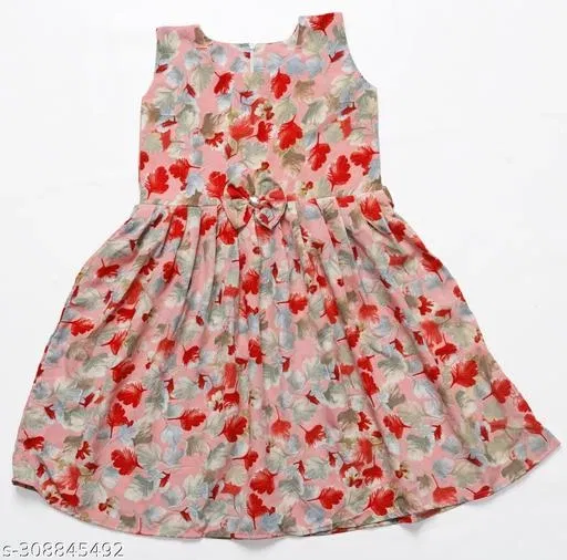 Frocks & Dresses for Girls (Red, 10-11 Years)