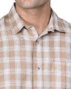 Cotton Blend Full Sleeves Chequered Shirt for Men 