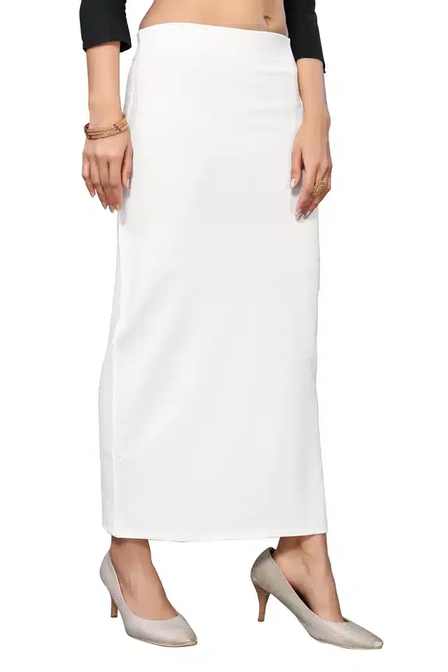 Saree Petticoat for Women (White, L)