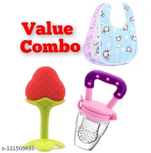 Value Combo Of Baby Feeder ,Teether And Bibs
