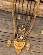 Combo of 4 Pcs Mangalsutras with Earrings Set for Women 