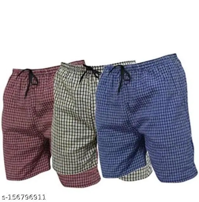 Cotton Blend Shorts for Mens (Multicolor, 40) (Pack of 3)