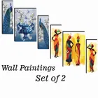 MDF 2 Pcs Designer Wall Painting for Home & Office 