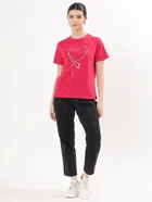 Round Neck Printed T-Shirt for Women 