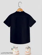 Solid Mandarin Collar Shirt for Boys 