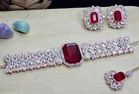 Rose Gold Partywear Choker Set for Women 