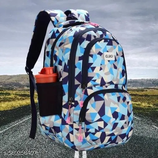 Fabric Backpack Bag, Blue