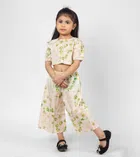 Rayon Printed Co-Ord Set for Girls (Multicolor, 1-2 Years)