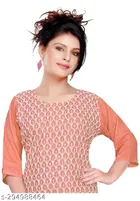 Cotton Blend Printed Kurti for Women 
