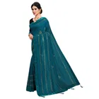 सिद्धिदाता टेक्सटाइल विमेंस प्लेन जॉर्जेट लेस बॉर्डर साड़ी विद अन-स्टीट्च्ड ब्लाउज पीस 