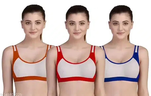 Hosiery Non Padded Bra for Women (Multicolor, 36B) (Pack of 3)
