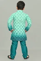 Printed Dupion Silk Kurta and Pajama Set for Boys 