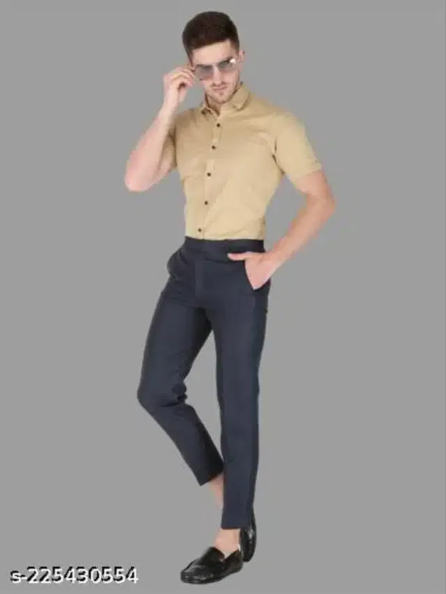 Cotton Blend Trouser for Men (Dark Grey, 30)