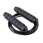 PVC Adjustable Skipping Rope for Men & Women (Black & Blue)