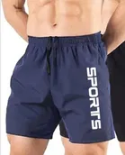 Printed Shorts for Men (Blue, M)