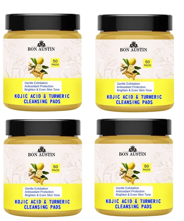 Bon Austin Turmeric & Kojic Acid 50 Pcs Cleansing Pads (Pack of 4)