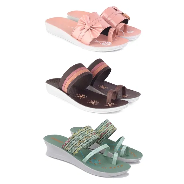 Flats for Women (Multicolor, 6) (Set of 3)