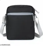 Polyester Cross Body Bag for Men, Black