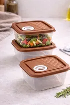 Food Storage Container Set of 4 Brown
