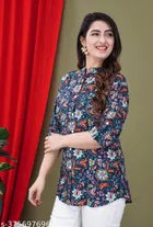 Rayon Three Quarter Sleeves Top for Women 